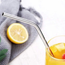 Reusable Stainless Steel Drinking Straws Bent (4 Bent Straws, 1 Brush) - justgrabit.in | Just Grab It