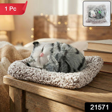 Soft Plush Cute Closed - Eye Cat Car Dashboard Showpiece Toy (1 Pc) - justgrabit.in | Just Grab It
