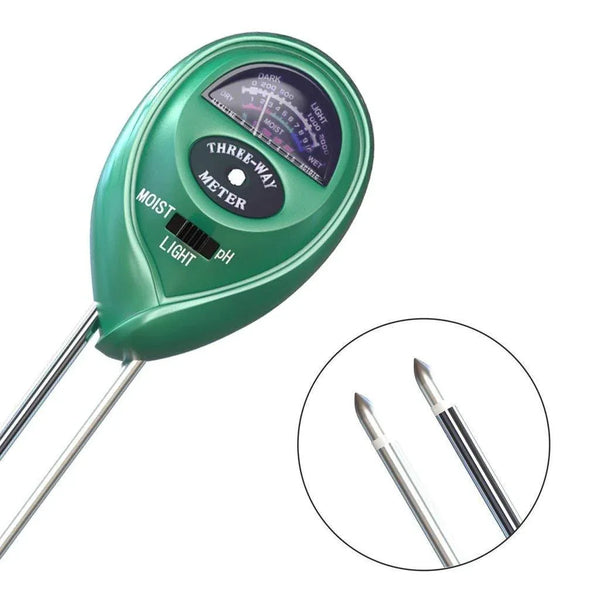 Soil Tester 3-in-1 Plant Moisture Sensor (Green) - Justgrabit Inc.