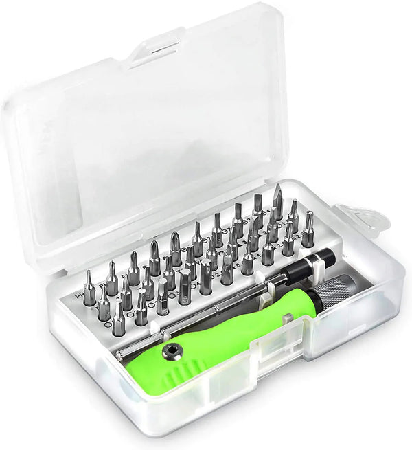 32 in 1 Mini Screwdriver Bits Set with Magnetic Flexible Extension Rod - Justgrabit Inc.
