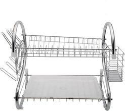 STAINLESS STEEL RECTANGLE DISH DRAINER RACK / BASKET WITH DRIP TRAY - justgrabit.in | Just Grab It