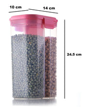 Plastic 2 Sections Air Tight Transparent Food Grain Cereal Storage Container (2 ltr) - Justgrabit Inc.
