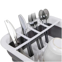 Collapsible Folding Silicone Dish Drying Drainer Rack with Spoon Fork Storage Holder - Justgrabit Inc.