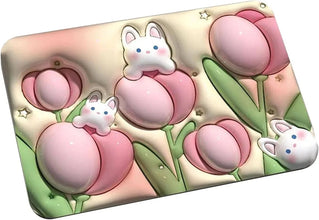 Stone Bath Mat Non Slip Anti Mould 3D Absorbent Bath Mats for Bathroom Stone Bath Mat Quick Dry Shower Mat (60X39CM) - justgrabit.in | Just Grab It