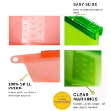 Reusable Silicone Airtight Leakproof Food Storage Bag - 1 ltr - Justgrabit Inc.