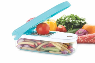 Ganesh 7 in 1 Plastic Vegetable Dicer, Blue - Justgrabit Inc.