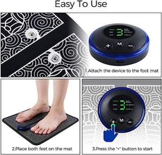 EMS Foot Massager, Electric Feet Massager, Deep Kneading Circulation Foot Booster for Feet and Legs Muscle Stimulator, Folding Portable Electric Massage Machine (Mix Design) - justgrabit.in | Just Grab It