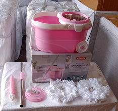 Spin Mop with Bucket for Floor Cleaning - Magic Mop Set with Steel Spin, Mop Stick, and Bucket for Home & Office - justgrabit.in | Just Grab It