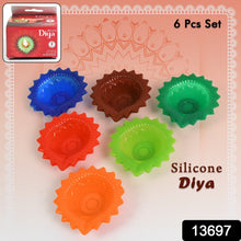 Silicone Diya for Diwali Attractive Design Colourful Diya Combo, Diwali (6 Pcs Set) - justgrabit.in | Just Grab It