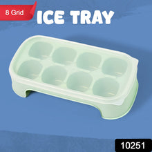 Ice Mold, 8 Grid Food Grade Portable Plastic Ice Tray (1 Pc / 15×8 Cm) - justgrabit.in | Just Grab It