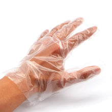 Plastic Transparent Disposable Clear Gloves (White) (100Pc) - Justgrabit Inc.