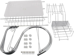 STAINLESS STEEL RECTANGLE DISH DRAINER RACK / BASKET WITH DRIP TRAY - justgrabit.in | Just Grab It