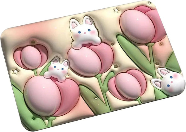 Stone Bath Mat Non Slip Anti Mould 3D Absorbent Bath Mats for Bathroom Stone Bath Mat Quick Dry Shower Mat (60X39CM) - justgrabit.in | Just Grab It