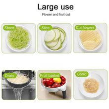 10 in 1 Multifunctional Vegetable Fruits Cutter / Slicer Shredder with Rotating Drain Basket - Justgrabit Inc.