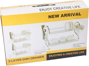 STAINLESS STEEL RECTANGLE DISH DRAINER RACK / BASKET WITH DRIP TRAY - justgrabit.in | Just Grab It