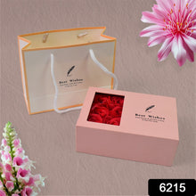 Jewellery Gift Box with Lids & Roses Packaging Box with 6 Roses (1 Set) - justgrabit.in | Just Grab It