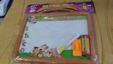 2 - in - 1 Double - Sided Write and Wipe Educational Drawing Board for Kids (1 Set) - justgrabit.in | Just Grab It