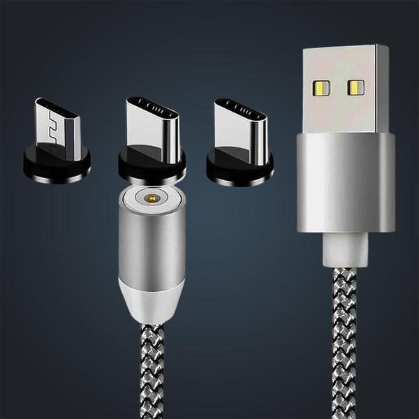 3 in 1 Magnetic Multi Charging Cable (1 Pc) - justgrabit.in | Just Grab It