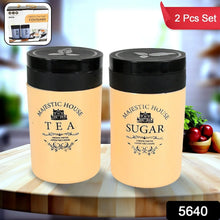 Accurate Seal Tea Sugar Coffee Container, Plastic Damru Shaped Tea, Coffee, Sugar Canisters Jar, New Airtight Food Seal Containers for Salt, Dry Fruit, Grocery 2 Section (800 ML Approx) - Justgrabit Inc.