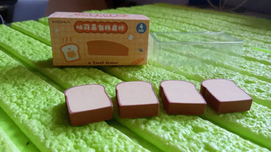 3D Toast Bread Shape Eraser for Kids, Cartoons Erasers Toast Bread Erasers Bread Shaped Eraser for Students, Gift, Cute Fun Food Erasers for School Classroom, Stationery for Boys & Girls (4 Pcs Set) - Justgrabit Inc.