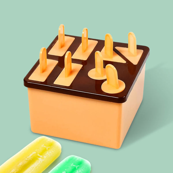 Plastic Kulfi Mold, Kulfi Molds 8 pcs Tray Ice Cream Mold (Brown Box) - justgrabit.in | Just Grab It