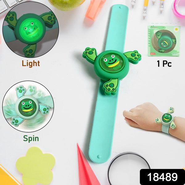 LED Light & Spinning Slap Kids Cartoon Bracelet Wrist Band (1 Pc / Mix Design) - justgrabit.in | Just Grab It