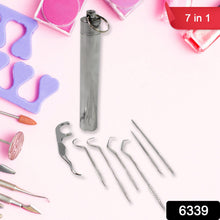 7 IN 1 STAINLESS STEEL TOOTHPICK FLOSSIER SET (1 SET / With Case) - justgrabit.in | Just Grab It