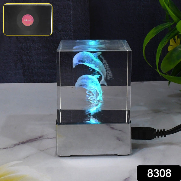 3D Mix Design LED Light, Desk Decor, LED Light Base, USB Charging (1 Pc / Mix Design) - justgrabit.in | Just Grab It