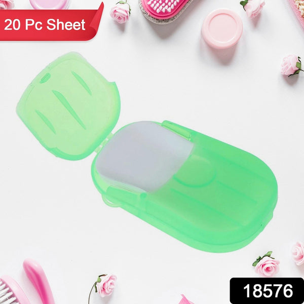 Travel Paper Soap Sheet with Mini Box (20 Sheets in a Pack Approx / Mix Color) - justgrabit.in | Just Grab It