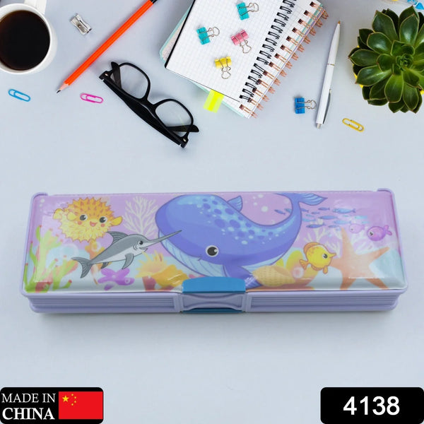 Multipurpose Cartoon Pencil Case – Double Deck Compass Box with 2 Compartments - justgrabit.in | Just Grab It