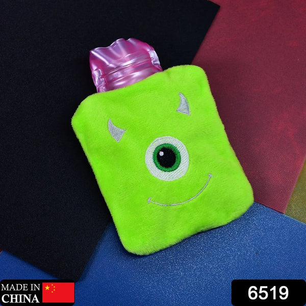 Green One - Eyed Monster Print Small Hot Water Bag with Cover for Pain Relief - Justgrabit Inc.