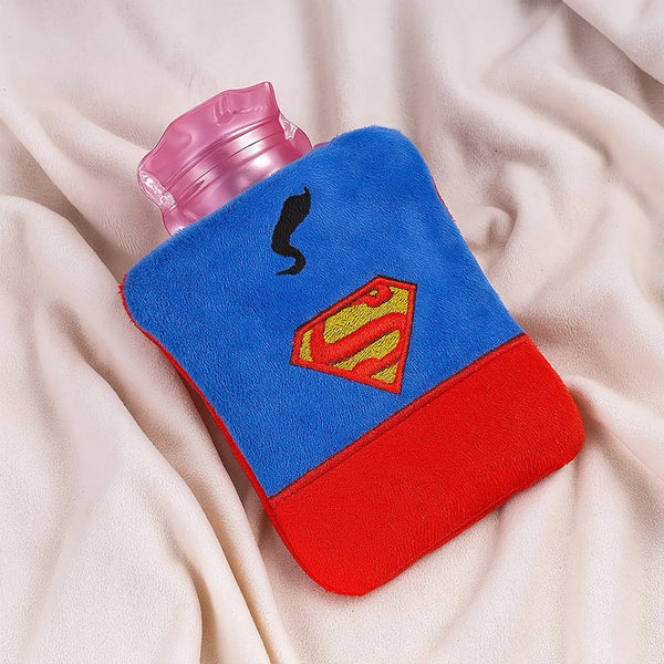 Superman Print Small Hot Water Bag with Cover for Pain Relief - Justgrabit Inc.