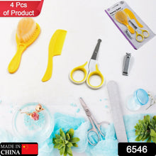 Born Baby Health Care Kit Baby Health Care And Grooming Kit 4 in 1 Nail Clipper Brush Comb Scissors Baby Safety Care Kit (4 Pcs Set) - justgrabit.in | Just Grab It
