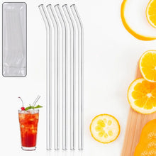 Reusable Glass Straws Clear Glass Drinking Straw 5Pc - Justgrabit Inc.