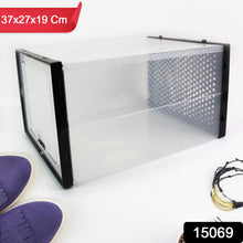 Big Plastic Stackable Shoe Storage Box (1 Pc / 37x27x19 Cm) - justgrabit.in | Just Grab It
