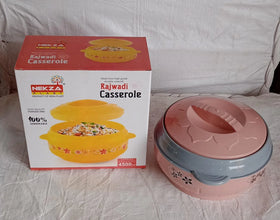 4500ml Insulated Casserole Box (Steel): Floral Print, Keeps Food Hot/Cold - Justgrabit Inc.