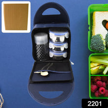 Compact Stainless Steel Airtight Lunch Box Set - 4 pcs (3 Leakproof Containers and 1 Bottle) - Justgrabit Inc.