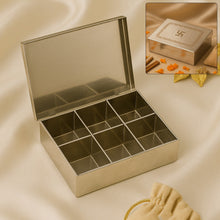 Multipurpose Stainless Steel Jewelry Storage Organizer Box 6 Compartments (1 Pc) - justgrabit.in | Just Grab It