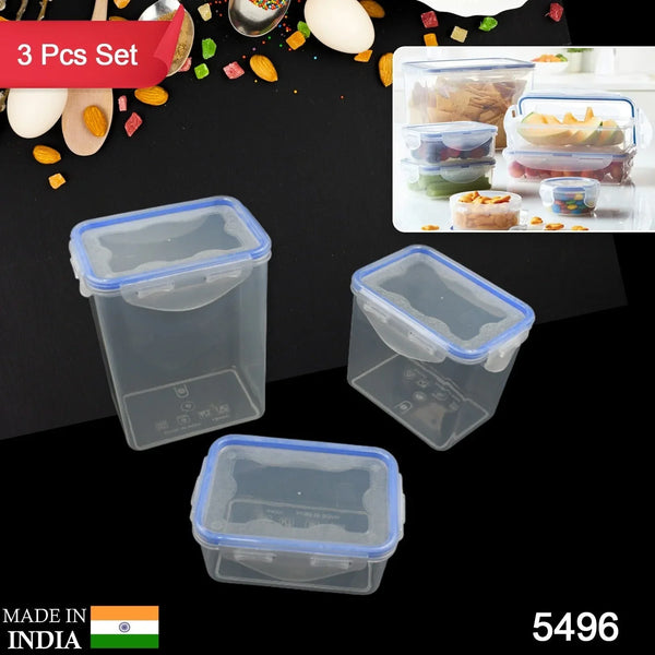 Kitchen Storage Container Set with Food Grade Plastic and Air Seal Lock Lid for Storage of Grocery, Spices, Dry fruits Use For Home, Office, Restaurant, Canteens (3 Piece Set) - justgrabit.in | Just Grab It