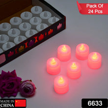 Red LED Tealights Smokeless Flameless Candles for Home Decor, Diwali (24 Pcs) - justgrabit.in | Just Grab It