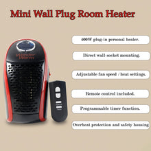 Wonder Warm 400W Wall Plug Room Heater with Remote Control (1 Pc) - justgrabit.in | Just Grab It