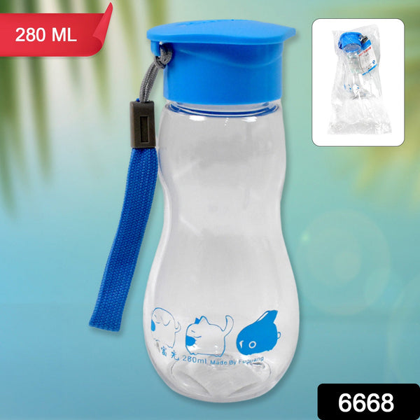 Transparent Travel Portable Water Bottle with Carry Straps (280 ML / 1 Pc) - justgrabit.in | Just Grab It