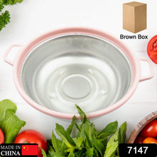 Stainless Steel Colander with Handle - Large Metal Mesh Basket Strainer (1 pc) - Justgrabit Inc.