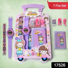 Stationery Set for Kids – 7 - in - 1 School Kit with Pencils, Eraser, Sharpener, Pouch & More (Pack of 7 Pcs) - Justgrabit Inc.