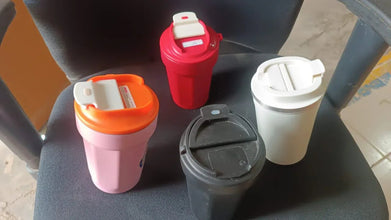 Stainless Steel Coffee Travel bottle with Lid 450 ML Approx, Tumbler (1 Pc) - Justgrabit Inc.