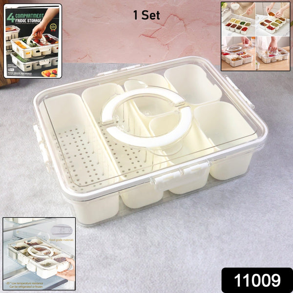 6 - Compartment Fridge Storage Box with Lid - justgrabit.in | Just Grab It