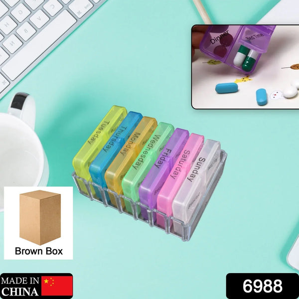 7 Days 4 Times Transparent Medicine Box 28 Grid Portable Large Capacity Travel, Medication Organizer Dispenser Boxes Large Compartments Moisture - Proof Pill Case Medication Reminder Travel - justgrabit.in | Just Grab It