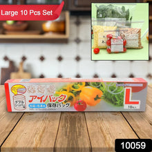 Large Food Seal Bag | Transparent Fresh Food Bags (10 Pcs Set) - Justgrabit Inc.