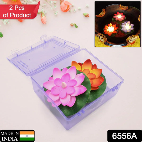 Smokeless LED Lotus Candles, Diwali (2 Pc): Indoor/Outdoor Décor - justgrabit.in | Just Grab It
