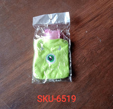 Green One - Eyed Monster Print Small Hot Water Bag with Cover for Pain Relief - Justgrabit Inc.